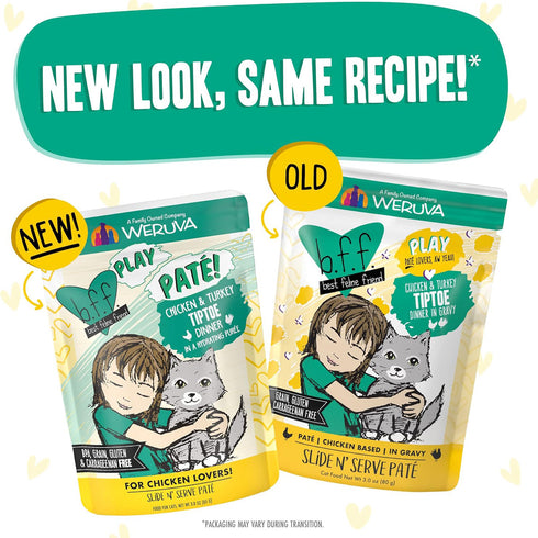 Weruva BFF Play Pate Chicken & Turkey Tiptoe Wet Cat Food 3oz poudrefeed.com 3