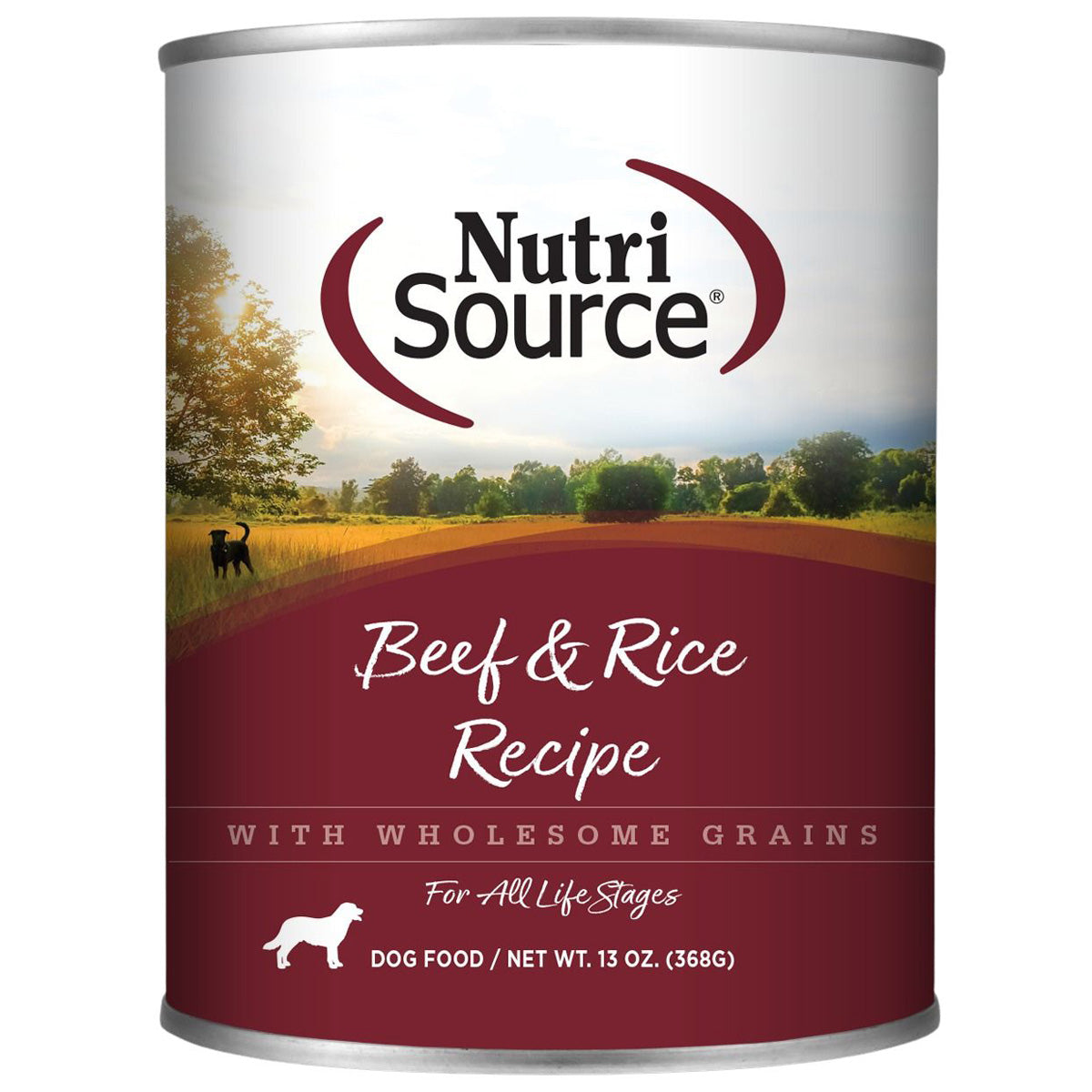 Nutrisource Beef & Rice Recipe Wet Dog Food 13oz Poudre Pet and Feed Supply
