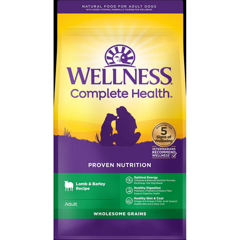 Wellness Complete Health Grained Lamb & Barley Dry Dog Food 26lb - Poudre Pet & Feed Supply