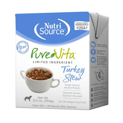 PureVita TetraPak Turkey Stew Limited Ingredient Wet Dog Food 12.5oz - Poudre Pet & Feed Supply