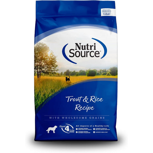 NutriSource Trout & Rice Healthy Dry Dog Food 12lb - Poudre Pet & Feed Supply