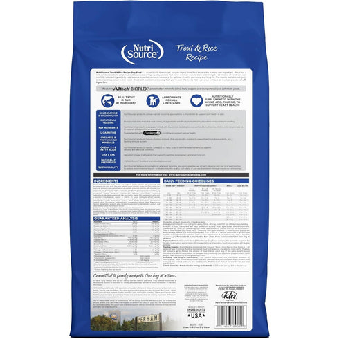 NutriSource Trout & Rice Healthy Dry Dog Food 12lb - Poudre Pet & Feed Supply 2