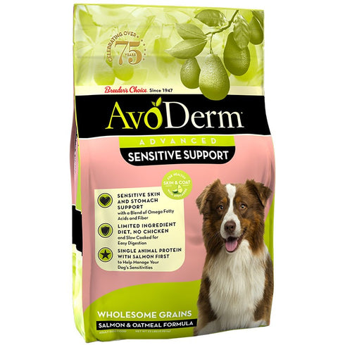 AvoDerm Advanced Sensitive Support Wholesome Grains Salmon & Oatmeal Dry Dog Food 22lb - Poudre Pet & Feed Supply