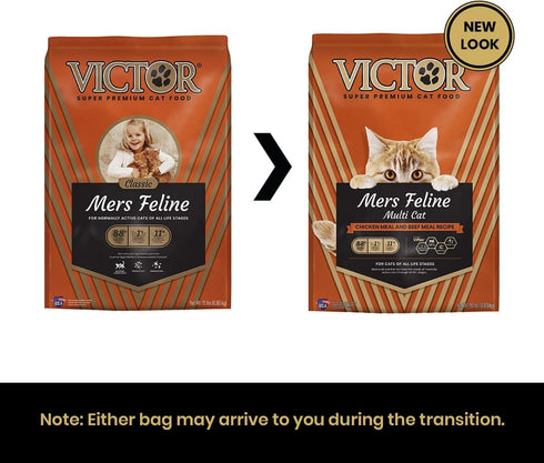 Victor Classic Mers Feline Multi-Cat Dry Cat Food - Chicken & Beef - 15lb Bag