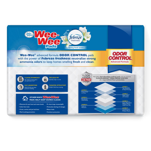 4Paws Wee-Wee Odor Control Dog Training Pads With Febreze Freshness 50Pk