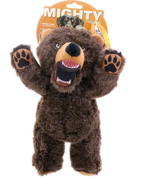 Tuffy's Mighty Angry Animals Plush Squeaky Dog Toy - Bear