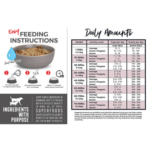 Grandma Lucy's 3 Bears Beef Formula Freeze-Dried Dog Food 1lb - Poudre Pet and Feed Supply