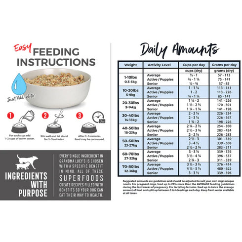 Grandma Lucy's 3 Bears Fish Formula Freeze-Dried Dog Food 3lb - Poudre Pet and Feed Supply