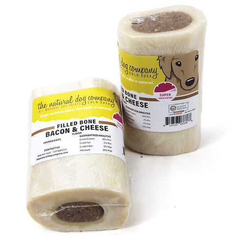 The Natural Dog Company 3" Filled Bone - Bacon and Cheese Flavor Dog Treat - Poudre Pet and Feed Supply