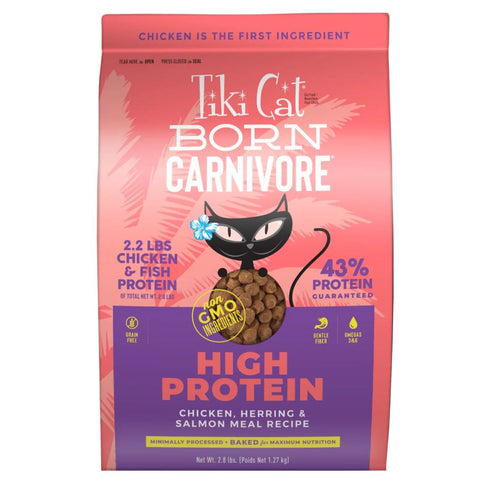 Tiki Cat Born Carnivore High Protein: Chicken, Herring & Salmon Dry Food 11.1lb - Poudre Pet and Feed Supply