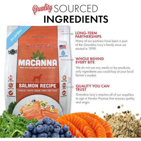 Grandma Lucy's Freeze Dried Macanna Salmon Grain Free Dog Food 1lb - Poudre Pet and Feed Supply