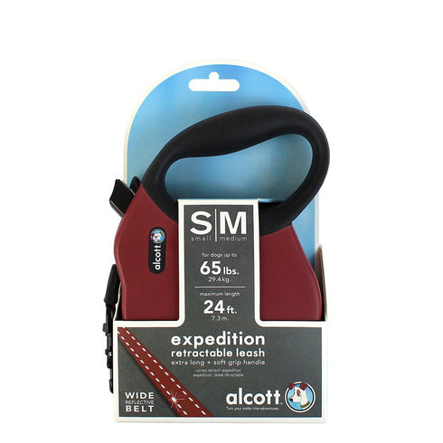 Alcott Expedition Retractable Leash Small Medium Red - Poudre Pet and Feed Supply