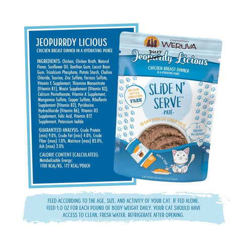 Weruva Cat Pate Slide N' Serve Jeopurrdy Licious Wet Cat Food 2.8oz - Poudre Pet & Feed Supply 3