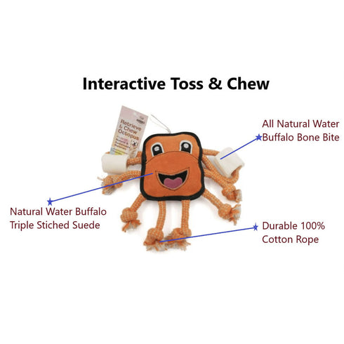 Advance Pet Product Retrieve & Chew Octopus with Natural Bone