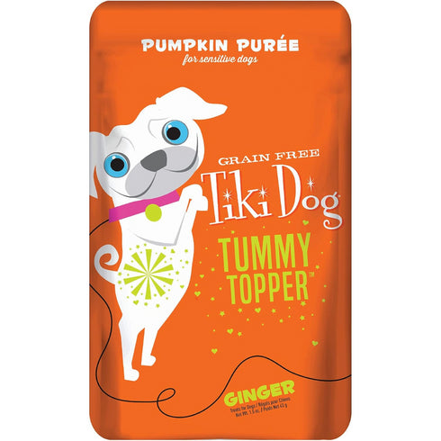 Tiki Dog Tummy Topper Pumpkin & Ginger Puree Grain-Free Wet Dog Food Topper, 1.5-oz pouch