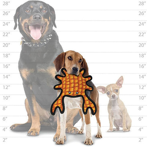 Tuffy's Ocean Creature Crab Dog Toy, Orange, Medium