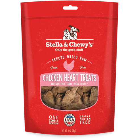 Stella & Chewy's Freeze Dried Chicken Hearts Dog Treats 3oz poudrefeed.com