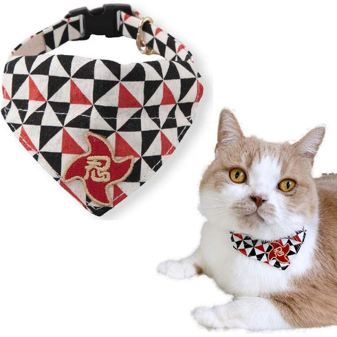 Necoichi Ninja Cat Bandana Collar Black Poudre Pet & Feed Supply 2