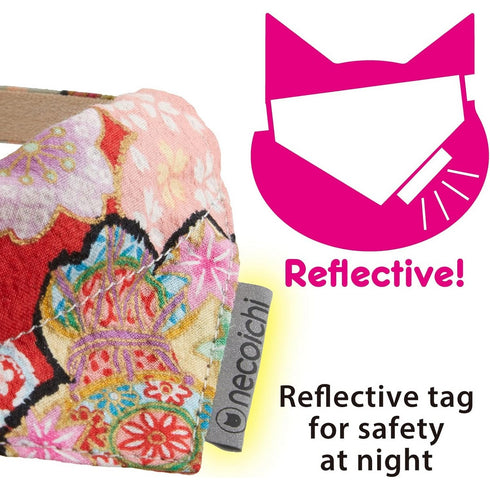Necoichi Bandana Cat Collar with Air Tag Pocket Blossom Red Poudre Pet & Feed Supply 2