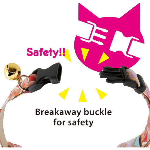 Necoichi Bandana Cat Collar with Air Tag Pocket Blossoms Baby Blue 4