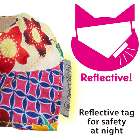 Necoichi Bandana Cat Collar with Air Tag Pocket Yukata Yellow Poudre Pet & Feed Supply 2