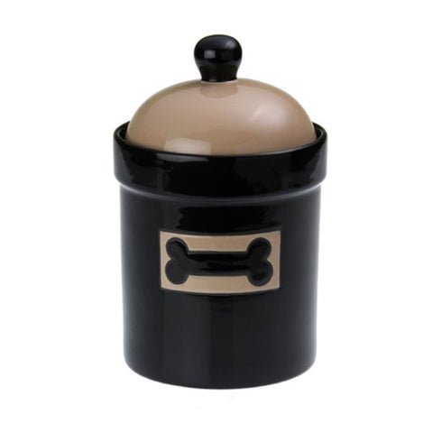 PetRageous Designs City Pets 9.5" Treat Jar Black Taupe poudrefeed.com