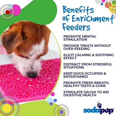 SodaPup eMat Flower Power Lick Mat Pink Large - Poudre Pet and Feed Supply