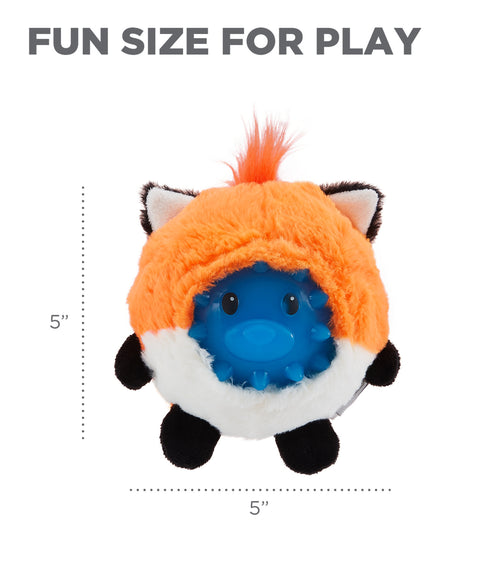 Outward Hound Unbelieva-Ball Fox Plush Toy Light up Dog Ball, Orange