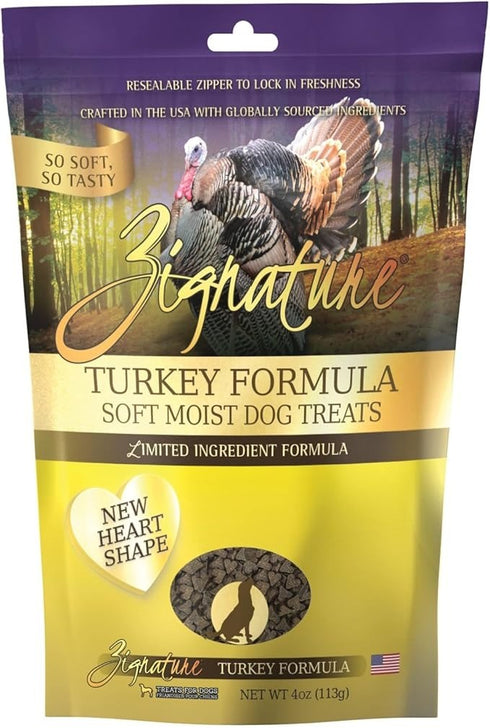 Zignature Turkey Formula Soft Moist Treats For Dogs, 4 oz