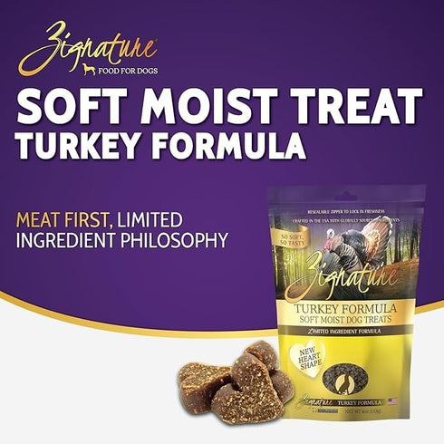 Zignature Turkey Formula Soft Moist Treats For Dogs, 4 oz