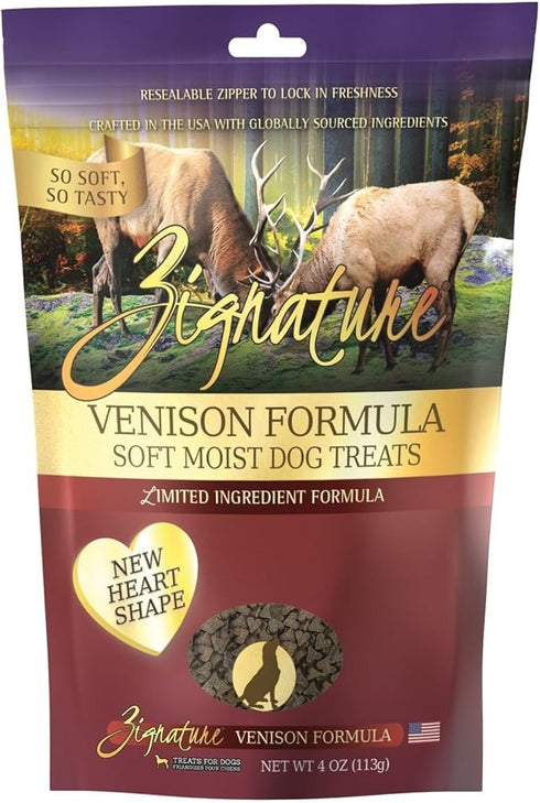 Zignature Soft Moist Dog Treats - Venison - 4oz
