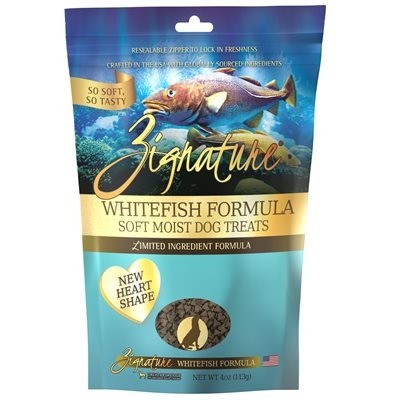 Zignature Whitefish Formula Soft Moist Dog Treats, 4 oz