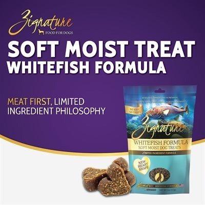 Zignature Whitefish Formula Soft Moist Dog Treats, 4 oz
