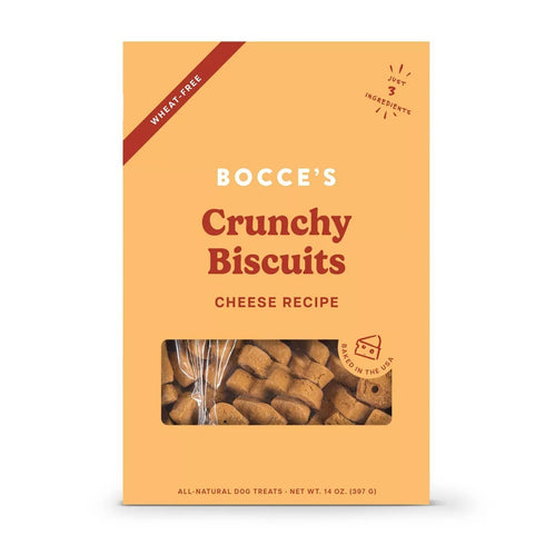 Bocce's Bakery Crunchy Biscuits Dog Treats Cheese 14-oz Box