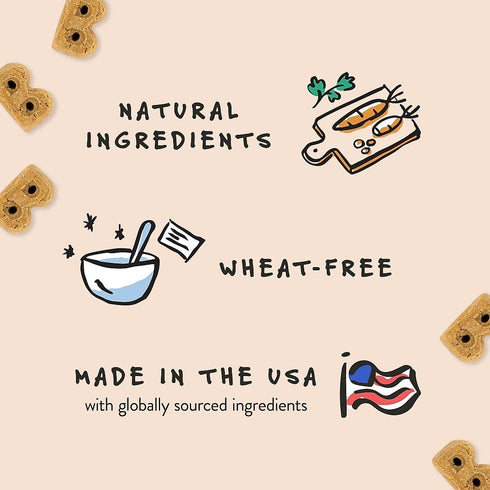 Bocce's Bakery Crunchy Biscuits Peanut Butter & Banana Recipe Dog Treats 14 oz Box