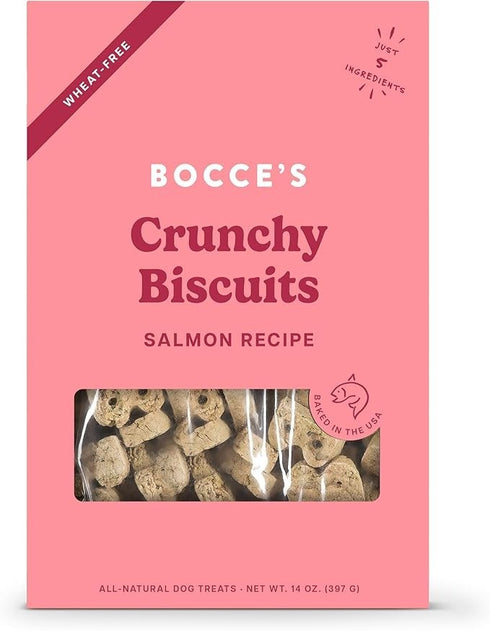 Bocce's Bakery Oven-Baked Salmon Recipe Dog Treats, 14 oz Box