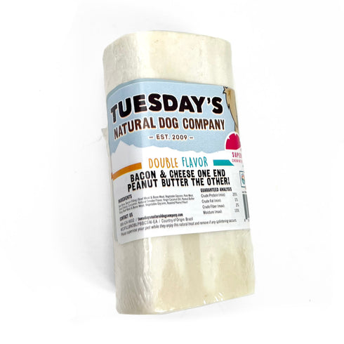 The Natural Dog Company 3" Double Filled Bone Bacon & Cheese / Peanut Butter Dog Treat - Poudre Pet and Feed Supply