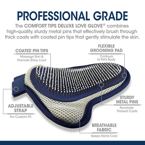 Four Paws Magic Coat Comfort Tips Deluxe Love Dog Grooming Glove - Poudre Pet & Feed Supply 2