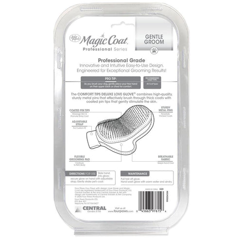 Four Paws Magic Coat Comfort Tips Deluxe Love Dog Grooming Glove - Poudre Pet & Feed Supply 3
