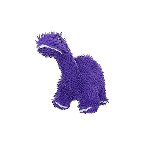 Tuffy's Mighty Microfiber Ball Durable Squeaky Plush Dog Toy, Purple Brachiosaurus