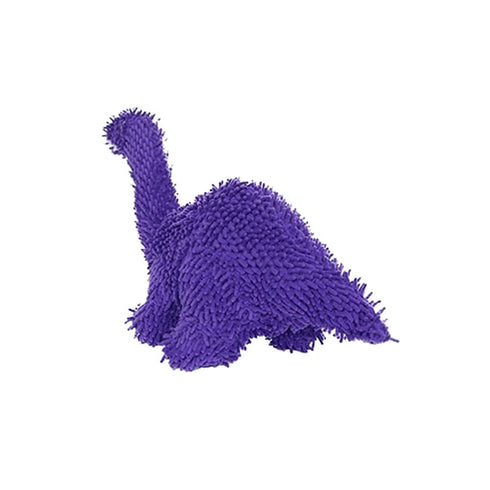 Tuffy's Mighty Microfiber Ball Durable Squeaky Plush Dog Toy, Purple Brachiosaurus