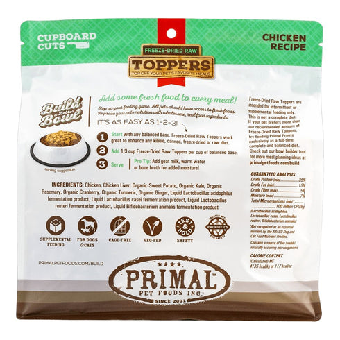 Primal Freeze Dried Chicken Cupboard Cuts Dog Cat Food Topper 3.5oz Poudre Pet & Feed Supply 3