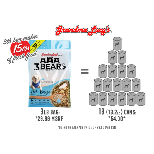 Grandma Lucy's 3 Bears Fish Formula Freeze-Dried Dog Food 8lb - Poudre Pet and Feed Supply