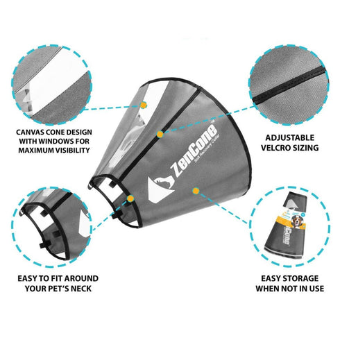 ZenPet ZenCone Soft Recovery Collar Large 15-18" Poudre Pet & Feed Supply 2