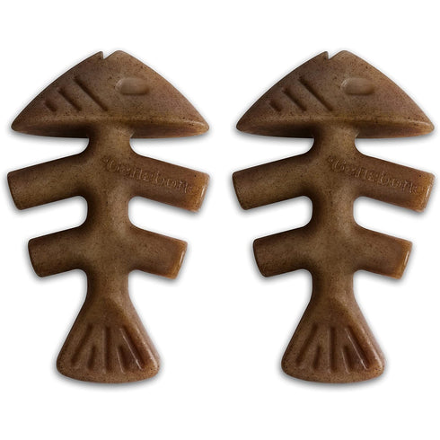 Benebone Tiny 2-Pack Fishbone Jack Salmon Dog Toys 2Pk poudrefeed.com