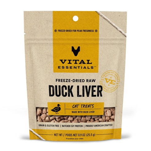 Vital Essentials Freeze-Dried Duck Liver Cat Treats 0.9 oz - Poudre Pet and Feed Supply