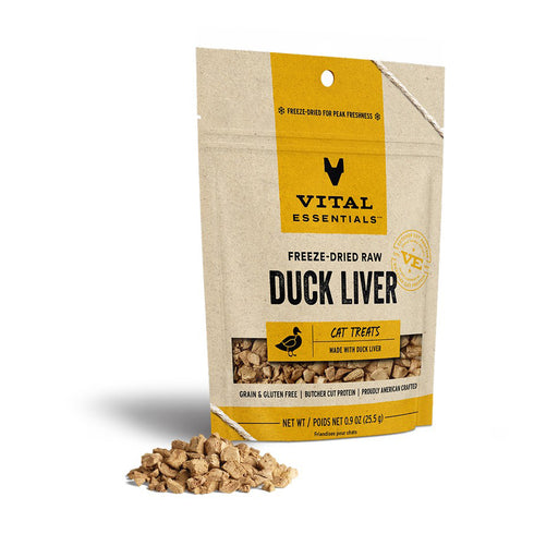 Vital Essentials Freeze-Dried Duck Liver Cat Treats 0.9 oz - Poudre Pet and Feed Supply