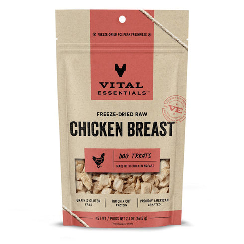 Vital Essentials Freeze-Dried Chicken Breast Dog Treats 2.1 oz - Poudre Pet and Feed Supply