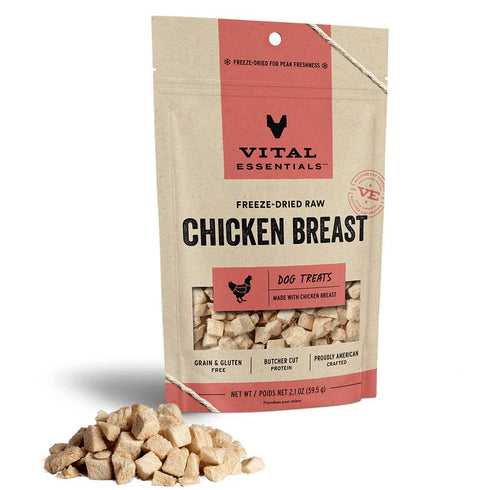 Vital Essentials Freeze-Dried Chicken Breast Dog Treats 2.1 oz - Poudre Pet and Feed Supply