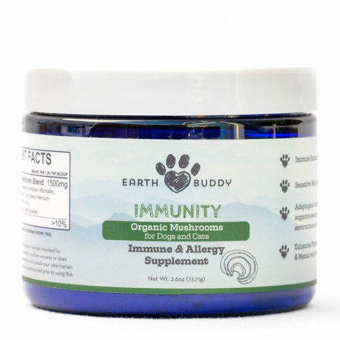 Earth Buddy Immunity – Organic Mushrooms for Dogs & Cats 1500mg - Poudre Pet and Feed Supply